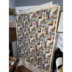 hand quilted quilt With Bears Pattern Width 43 Inches And Height Is 59 Inches